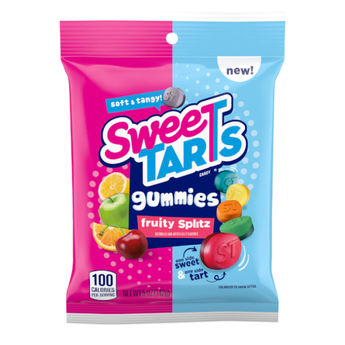 SweeTarts Gummies Fruity Splitz Peg Bag 142g