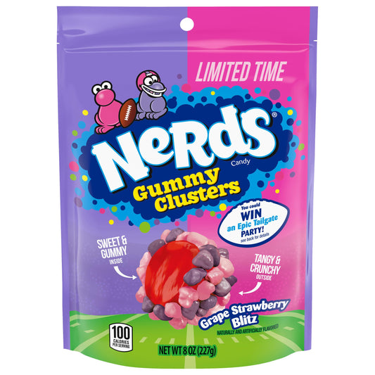 Nerds Gummy Clusters Grape Strawberry Blitz 226g Limited Time Football Season