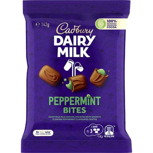 Cadbury Dairy Milk Peppermint Bites 142g Australia