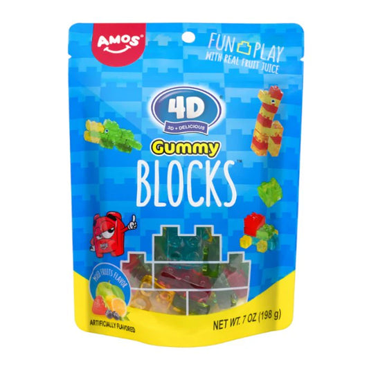 Amos 4D Gummy Blocks Peg Bag 198g