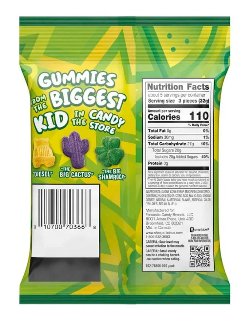 Shaq-A-Licious XL Gummies Sour Peg Bag 175g