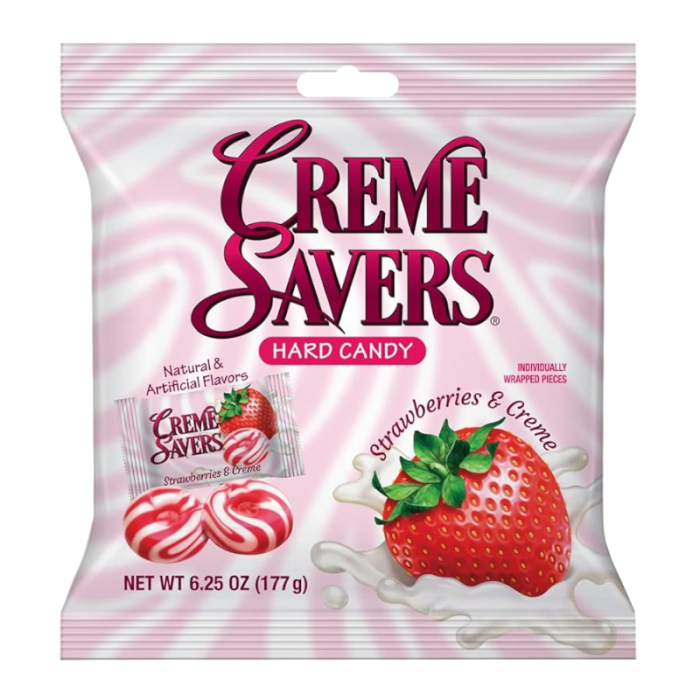 Creme Savers Hard Candy Strawberries & Cream 85g