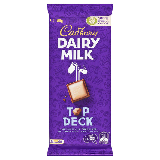 Cadbury Dairy Milk Top Deck 180g Australia