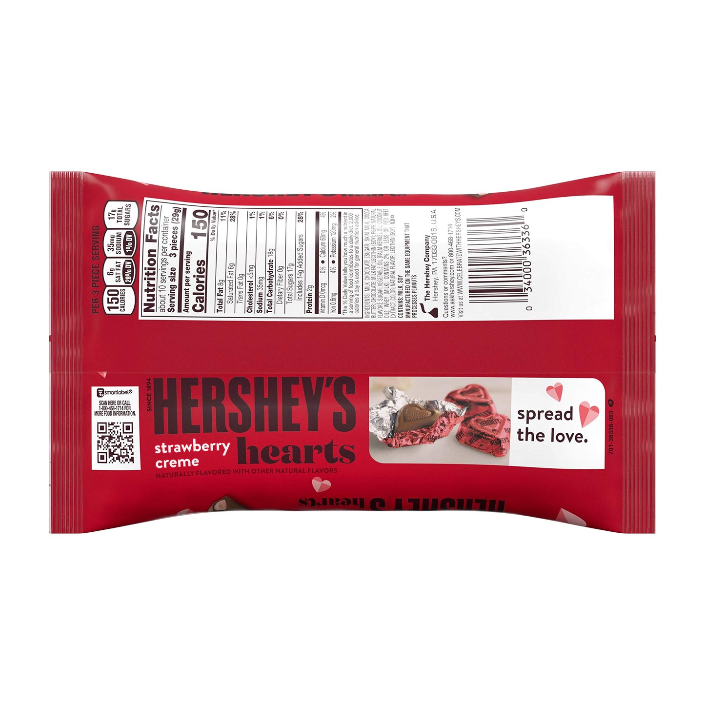 Hershey's Extra Creamy Strawberry Creme Hearts BAG 249g