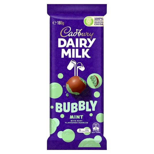 Cadbury Bubbly Mint 160g Australia